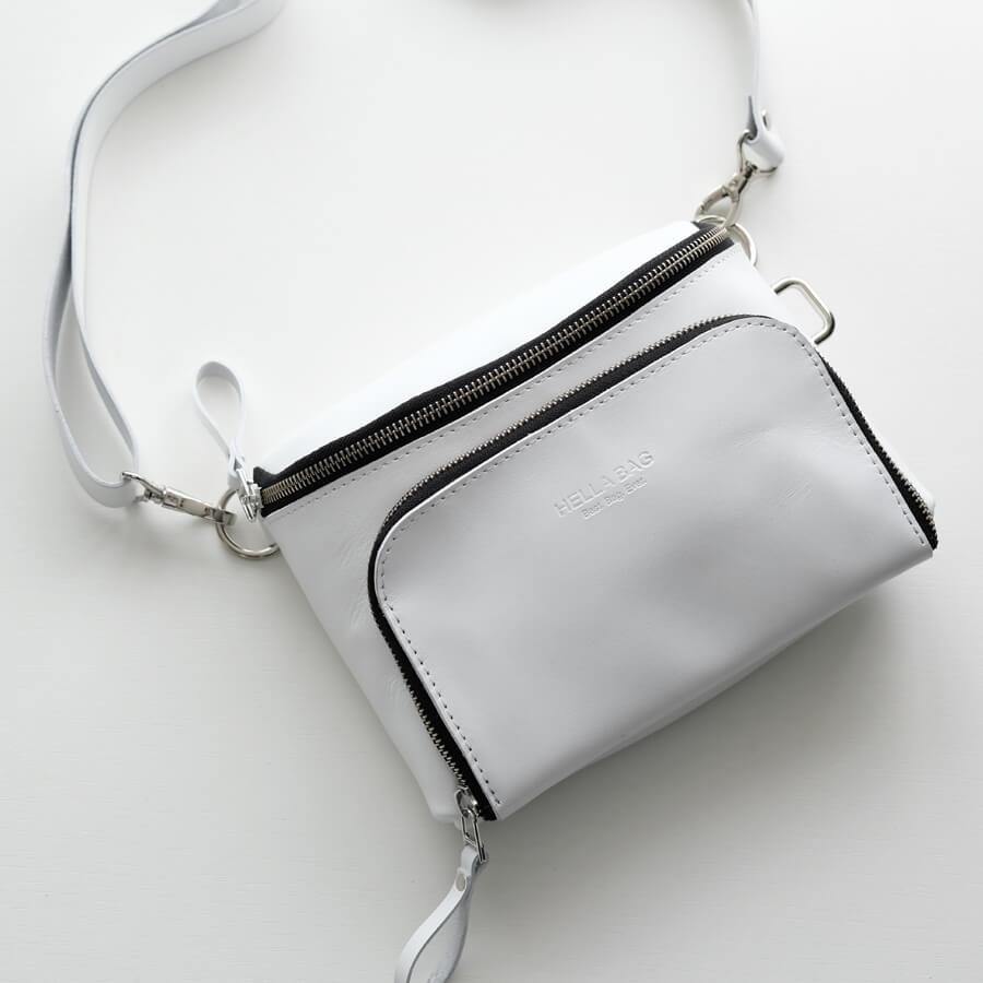 Lederen Cross Body Tas - Hella White Classic - cocun.world