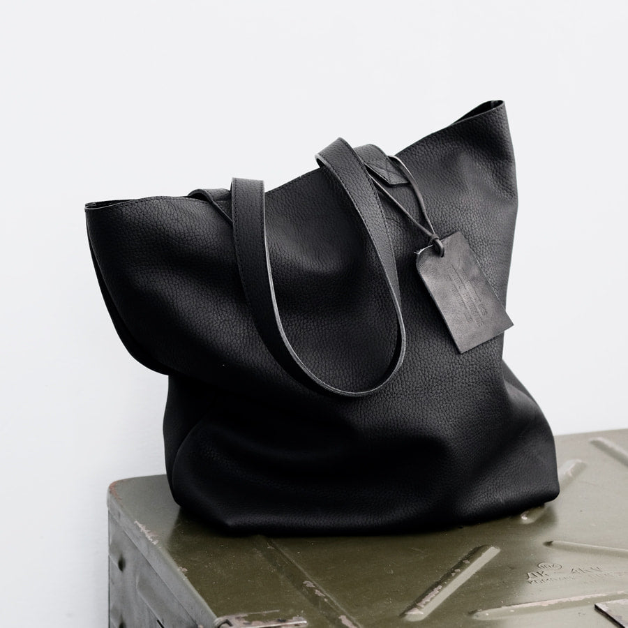 Lederen Tote - Shopper Black Grain