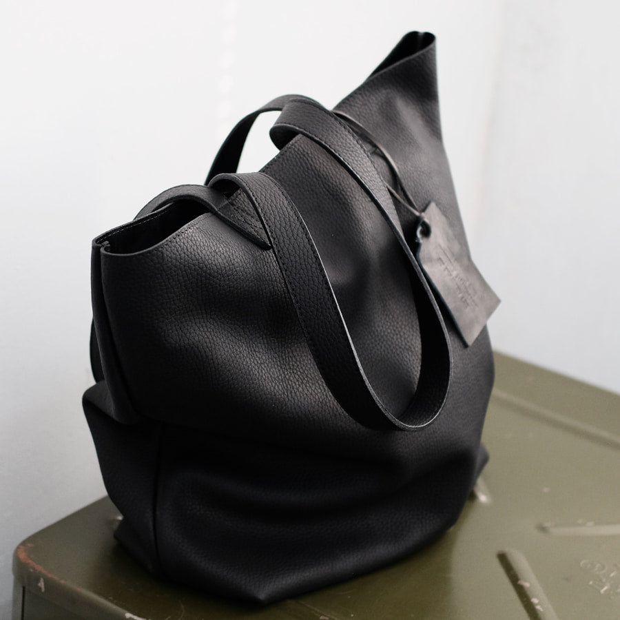 Lederen Tote - Shopper Black Grain