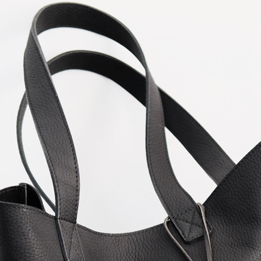 Lederen Tote - Shopper Black Grain